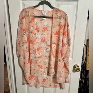 Market & Spruce Pink Floral Kimono - Medium
